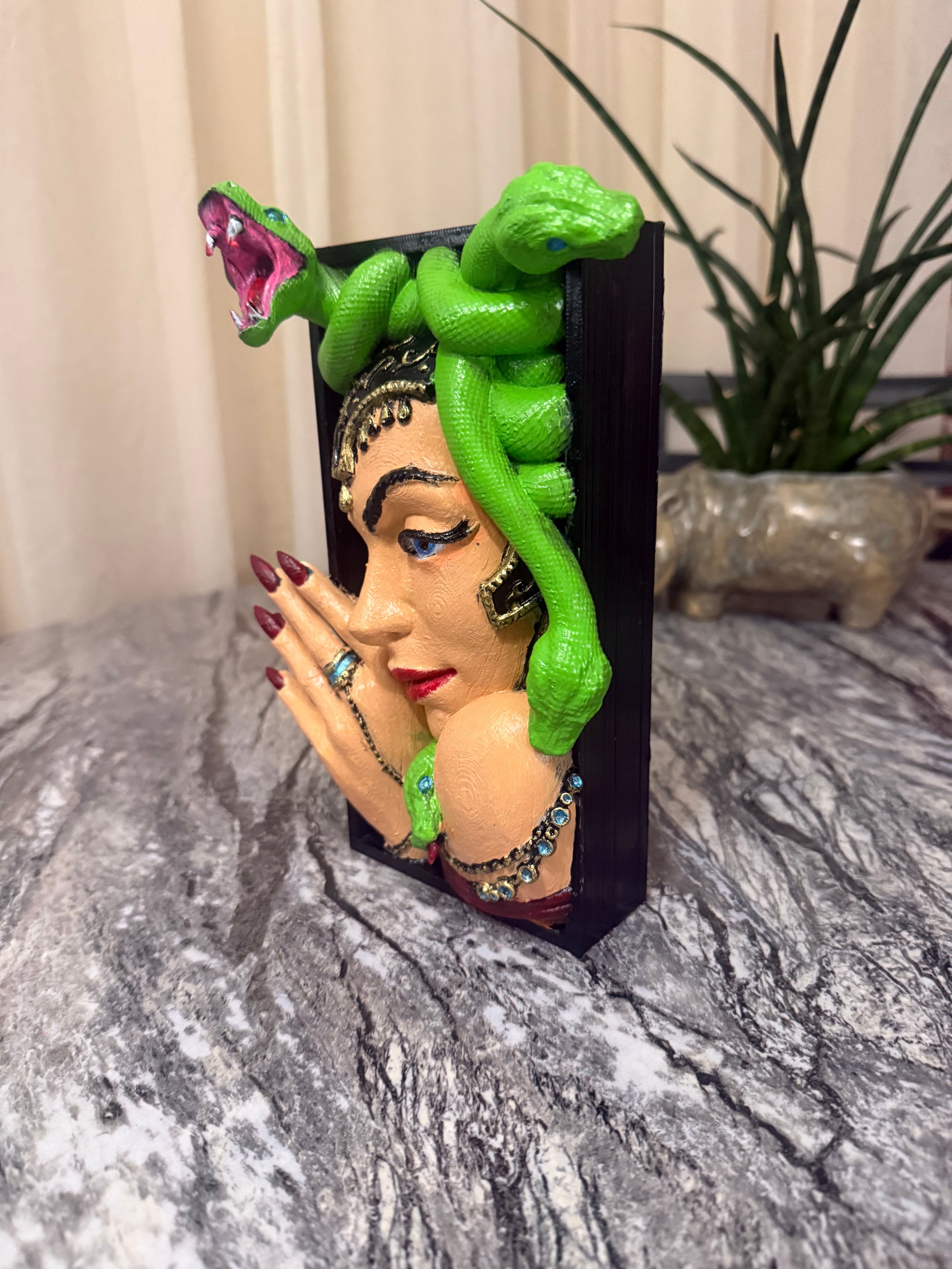 Medusa hand painted book nook multi color