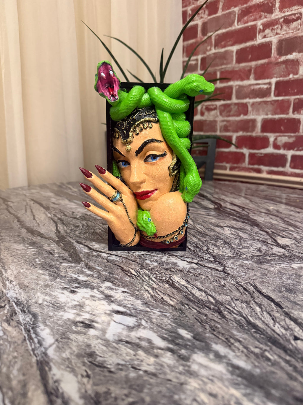 Medusa hand painted book nook multi color