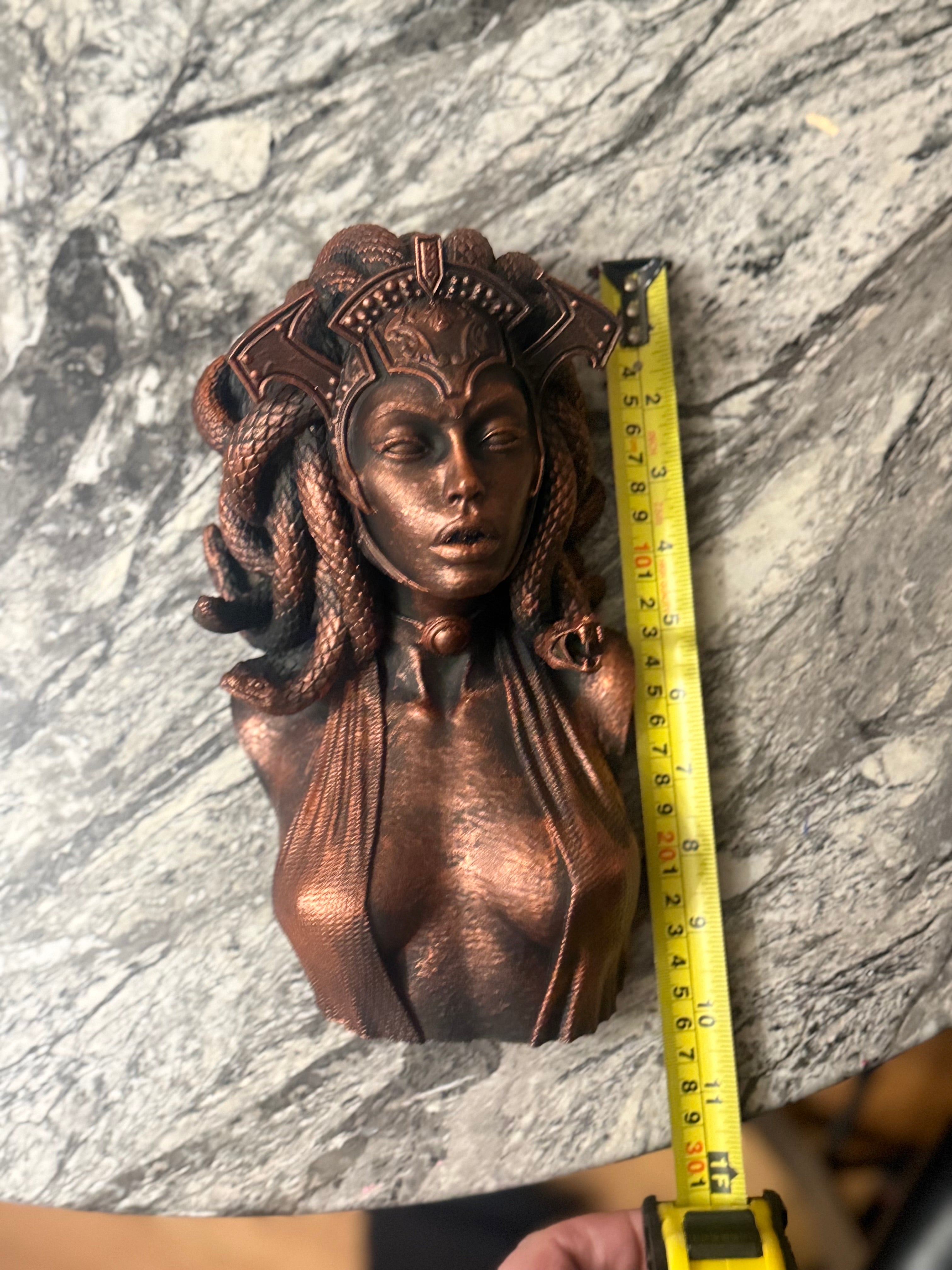 Hand painted Medusa wall bust. 10 inches