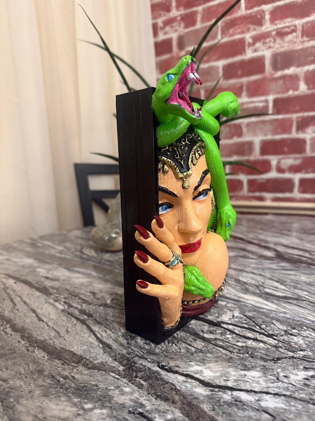 Medusa hand painted book nook multi color