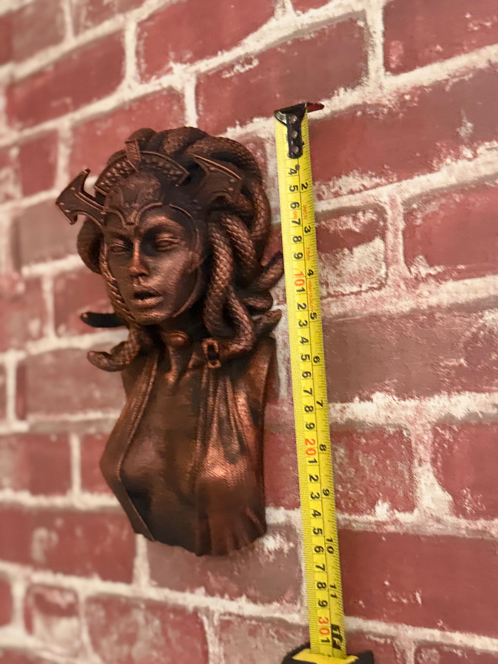 Hand painted Medusa wall bust. 10 inches