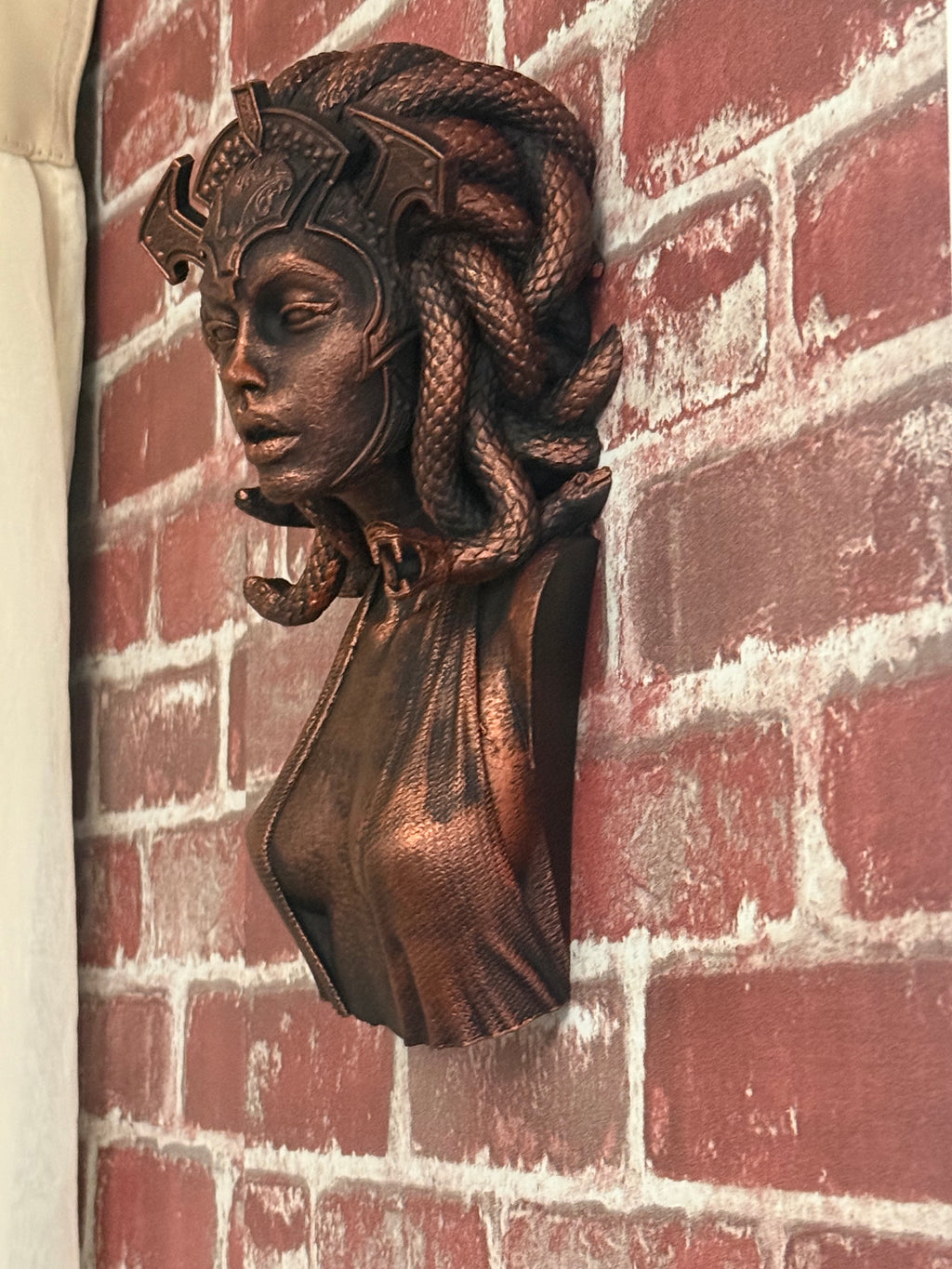 Hand painted Medusa wall bust. 10 inches