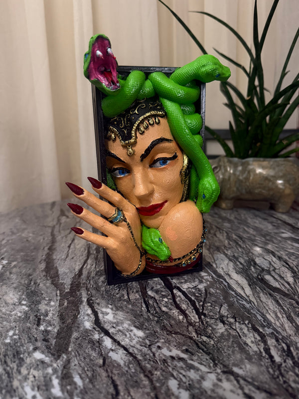 Medusa hand painted book nook multi color