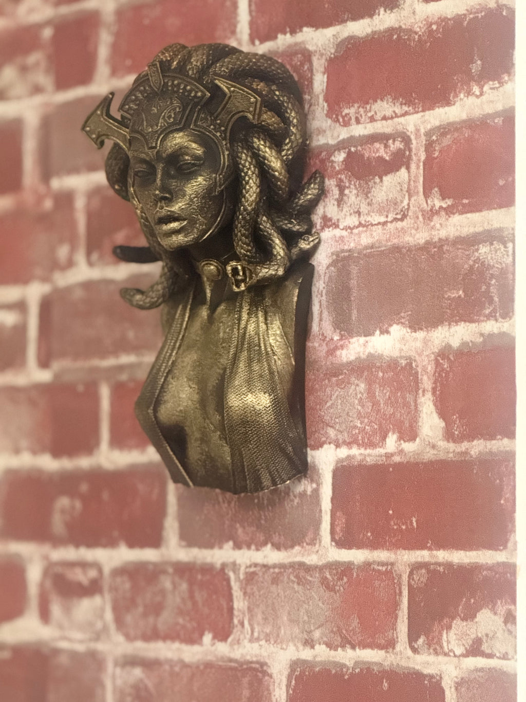 Hand painted Medusa wall bust. 10 inches