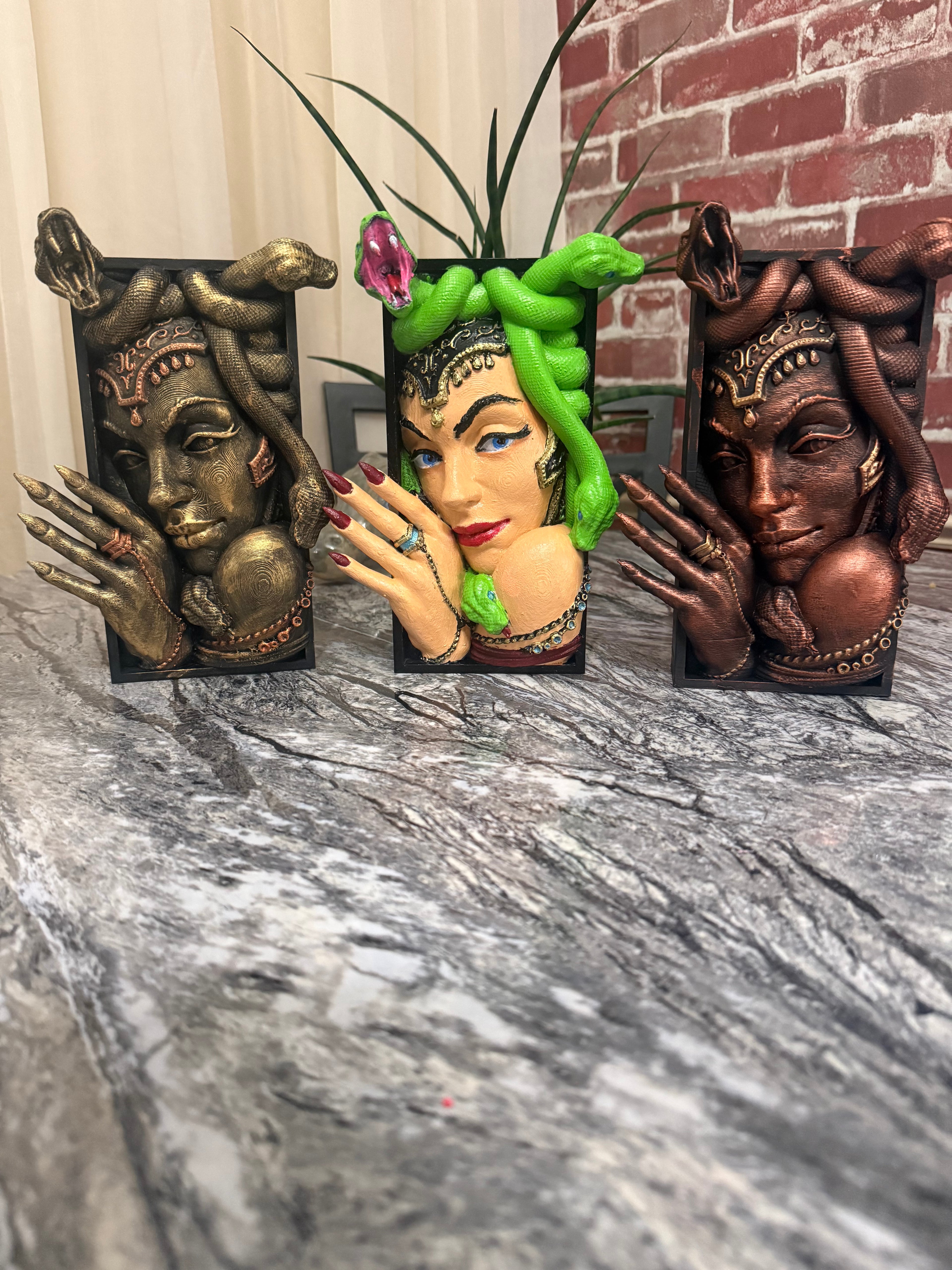 Medusa hand painted book nook multi color